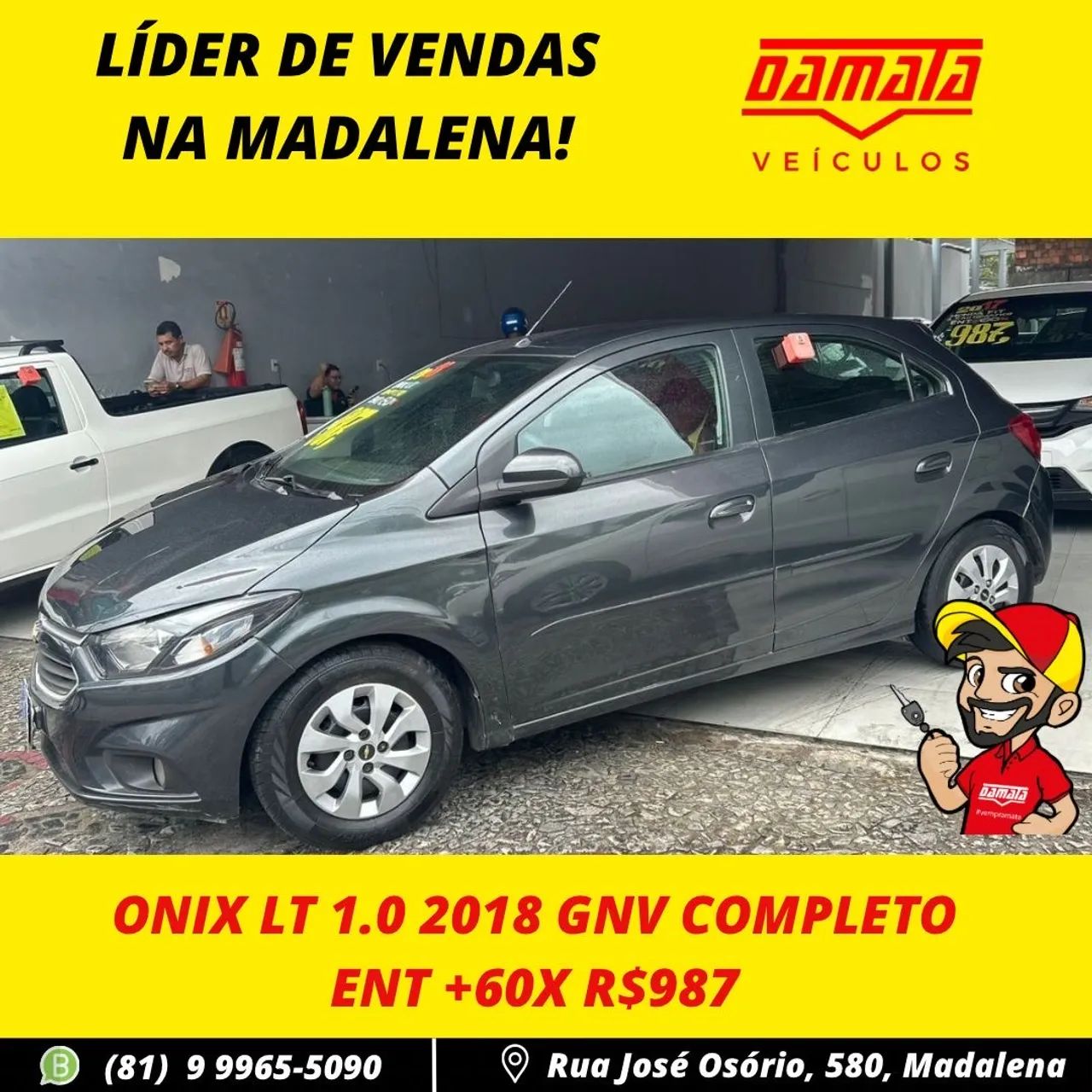 ONIX LT 1.0 GNV 2018 COMPLETO/IPVA 2025 PAGO